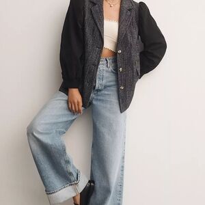 Anthropologie: Maeve Mixed Media Relaxed Jacket